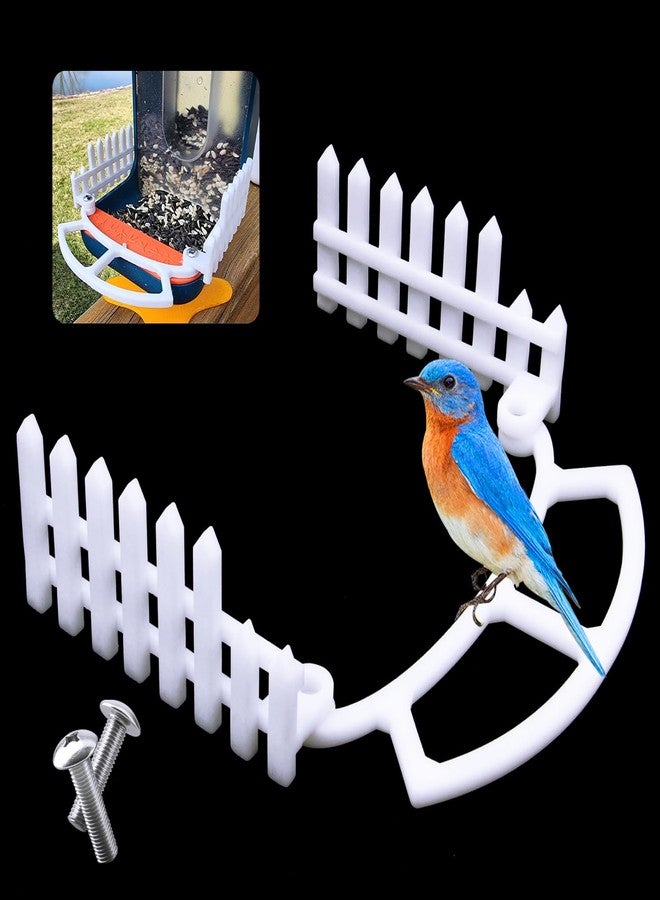 CATOSUM 3 Pcs Perch Compatible with Bird Buddy, Side Fence, Wider Extension Perch for DIY Add-ons (White) - Image 1